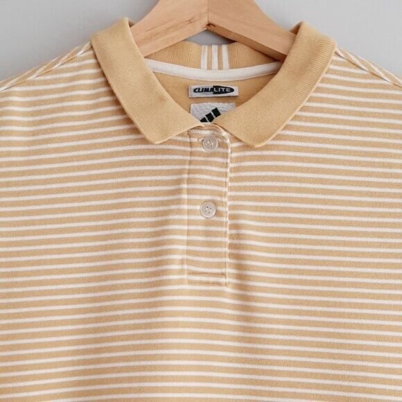 ADIDAS | ClimaLite Golf Tailored Fit Classic Sleeveless Polo Shirt Stripe Sz L - Picture 4 of 11